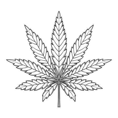 Marijuana leaf or cannabis leaf weed icon isolated on white backgroundのイラスト素材