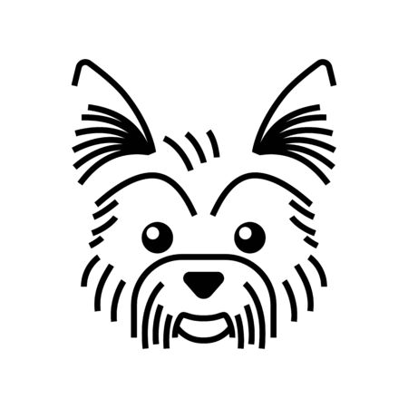 Yorkshire terrier cute character. Line icon. Graphic illustrationのイラスト素材