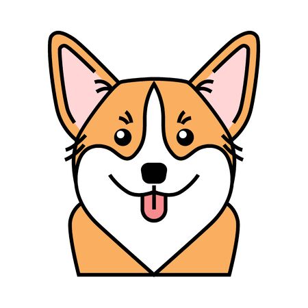 Cute welsh corgi dog. Design for greeting card, sticker, poster, pin, print and t shirtsのイラスト素材