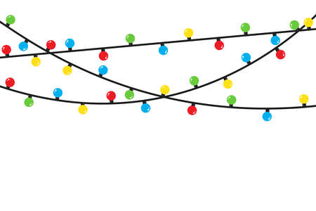 Xmas lights bulbs isolated on white backgroundのイラスト素材