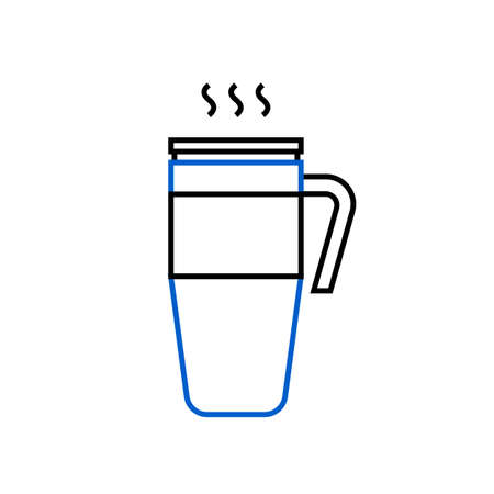 Thermo mug, reusable cup for take away coffeeのイラスト素材