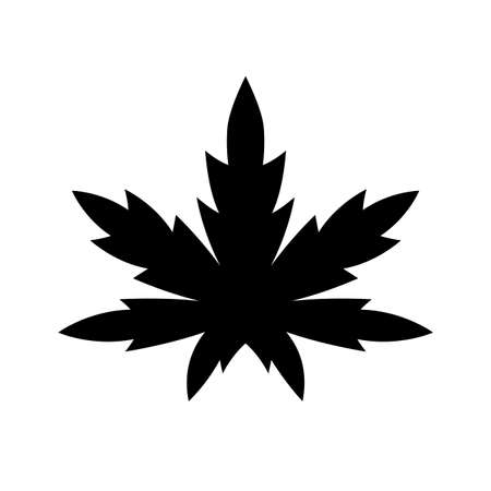 Marijuana leaf or cannabis leaf weed iconのイラスト素材