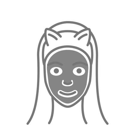 Cosmetic mask for the face. Skin care iconのイラスト素材