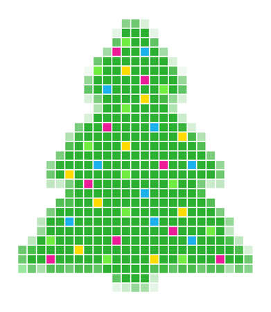 Pixel Christmas treeのイラスト素材