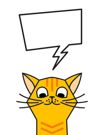 Redhead cat meme with speech bubble. Chat boxのイラスト素材