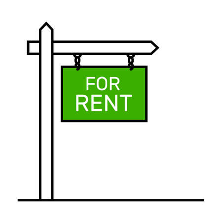 House for rent sign placard vector iconのイラスト素材