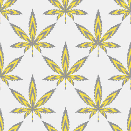 Seamless pattern marijuana leaf or cannabis leafのイラスト素材