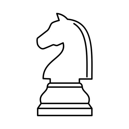 White chess knight piece on white backgroundのイラスト素材