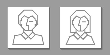Abstract face. Modern minimalism art woman and manのイラスト素材