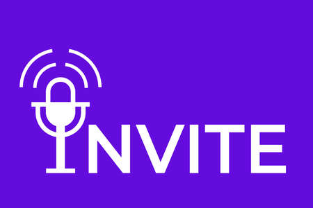 Invite to audio chat. Microphone vector iconのイラスト素材