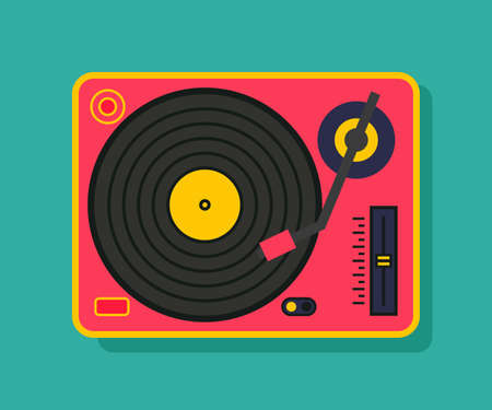 Vinyl player turntable icon. Retro style, partyのイラスト素材