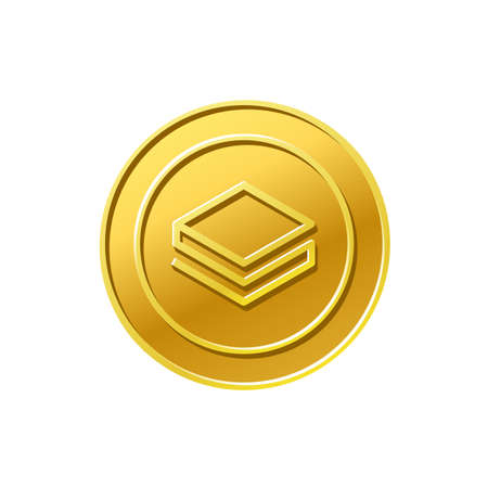 Stratis crypto currency. Golden stratis coin iconのイラスト素材