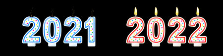 Year change from 2021 to 2022 concept banner iconのイラスト素材