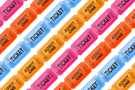 Ticket icon pattern background isolated on whiteのイラスト素材