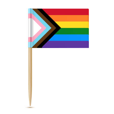 LGBTQ pride flag. Rainbow flag. Toothpick isolaterのイラスト素材