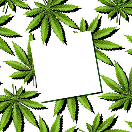 Green cannabis leaf drug marijuana herb backgroundのイラスト素材