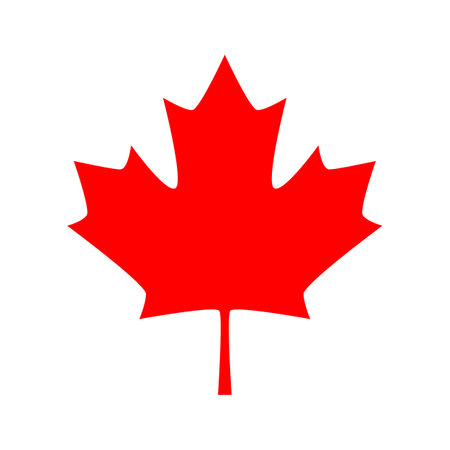 Canadian maple leaf vector icon. Red maple leafのイラスト素材