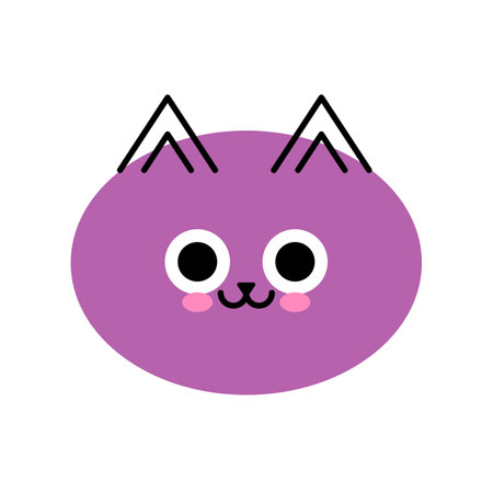 Cat face. Cute cat pet isolated on whiteのイラスト素材