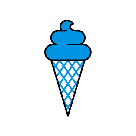Ice cream cone icon isolated on whiteのイラスト素材