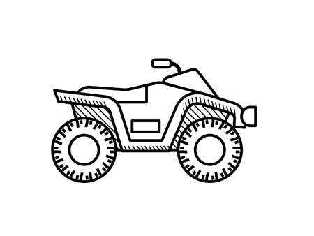 Quad bike coloring book for kids. ATV bikeのイラスト素材