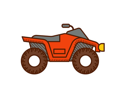 Quad bike icon. ATV bike isolated on whiteのイラスト素材