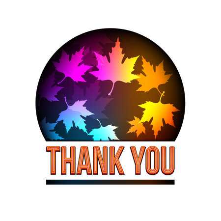 Thank you autumn leaves globe. Thank youのイラスト素材