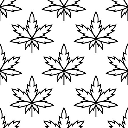 Marijuana leafs or cannabis leafs seamless patternのイラスト素材