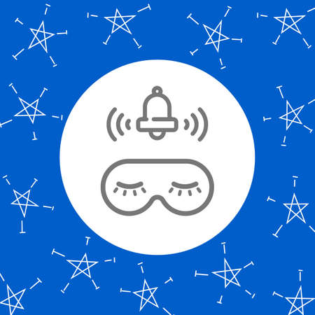 Sleeping eye mask, alarm clock bell stickerのイラスト素材