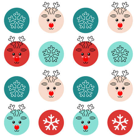 Christmas deer seamless pattern. Cute deer animalのイラスト素材