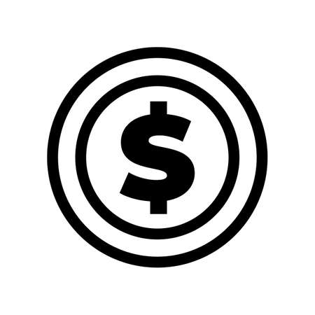Coin dollar icon isolated on white backgroundのイラスト素材