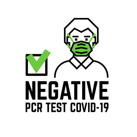 Negative result PCR Covid test. Avatar iconのイラスト素材