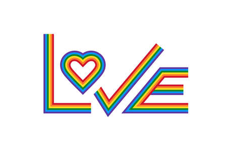 Rainbow Love wins. LGBT concept. Love quoteのイラスト素材