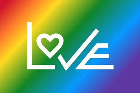 LGBT concept. Rainbow Love wins. Love quoteのイラスト素材
