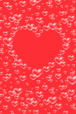 Heart shaped bubbles frame with copy spaceのイラスト素材