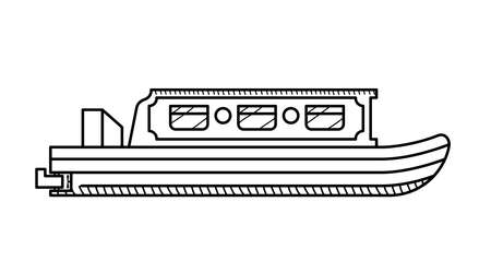 Narrow Boat coloring page for kids. Narrow Boatのイラスト素材