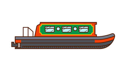 Narrow Boat icon. Narrow Boat side viewのイラスト素材