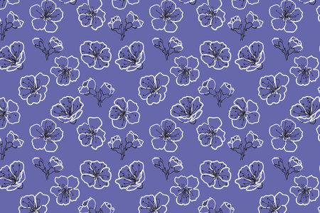 Blooming sakura seamless pattern Color of the yearのイラスト素材