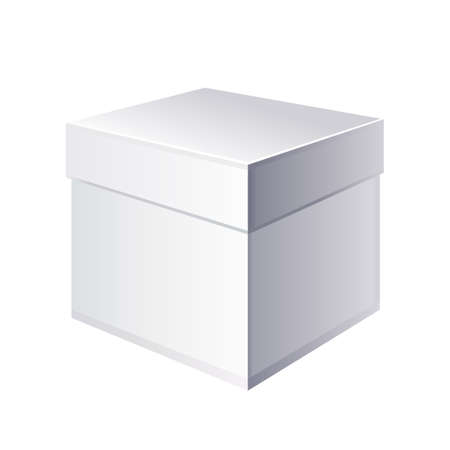 white cardboard box with lid icon isolatedのイラスト素材