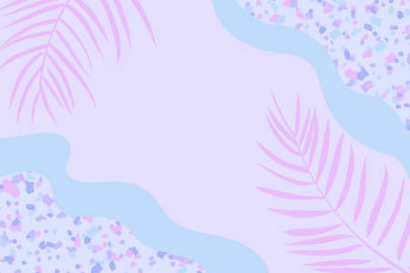 Trendy template. Tropical palm leaves pastel colorのイラスト素材
