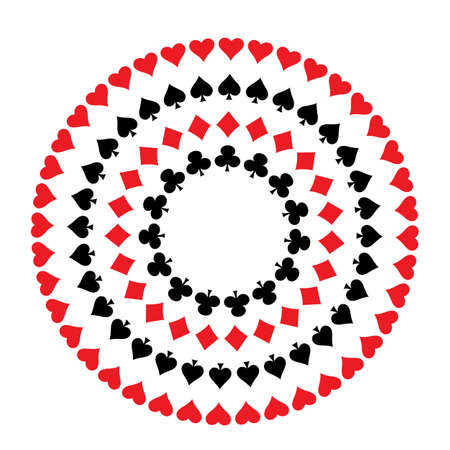 Card suits. Vector frame isolated on whiteのイラスト素材