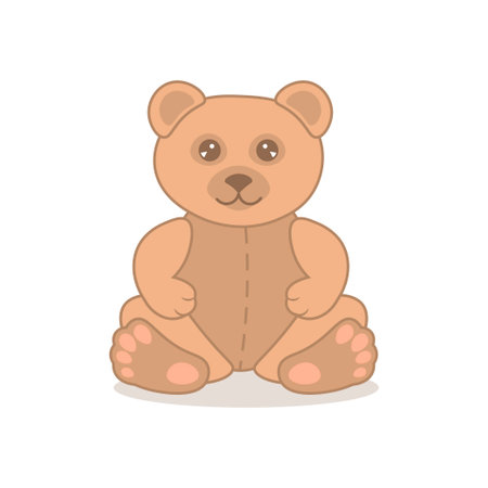 Cute teddy bear sitting on the floor. Vector illustration.のイラスト素材