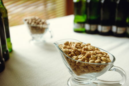 stylish luxury decorated tables for the celebration for a wedding of happy couple, cathering in the restaurantの写真素材