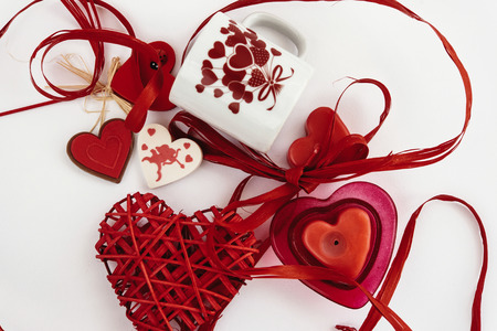 stylish objects of love for valentines day celebration for a couple, greeting card conceptの写真素材