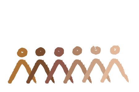 Different races people protest, interracial community unityのイラスト素材