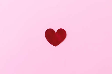 Happy Valentine's Day! Stylish valentine heart flat lay on pink background. Valentines day card...