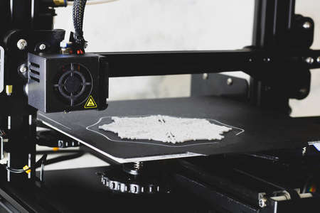 3D printing of snowflakes, 3D printing details.の写真素材