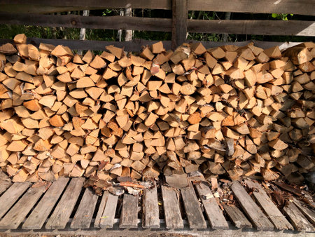 sawn and chopped softwood firewood lay folded.