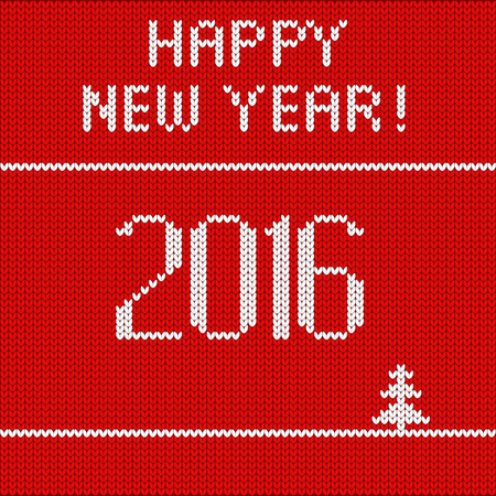 knitted red New Year's backgroundのイラスト素材