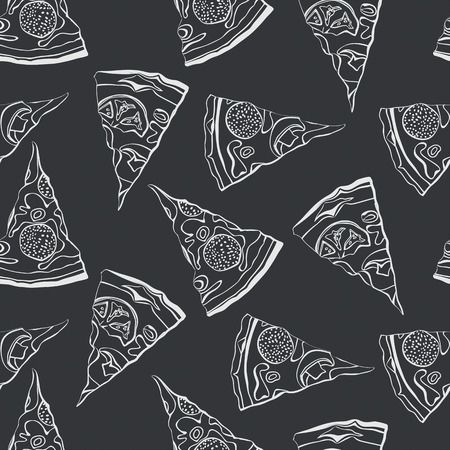 pizza seamless pattern. Vector illustrationのイラスト素材