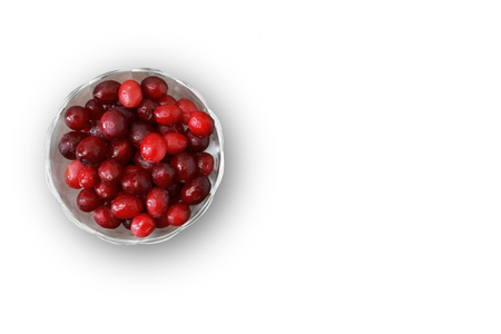 bowl with a cranberry on a white backgroundの写真素材